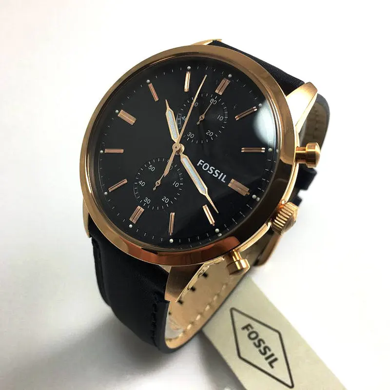 Fossil 44mm Townsman Chronograph Navy Leather Men's Watch | FS5436